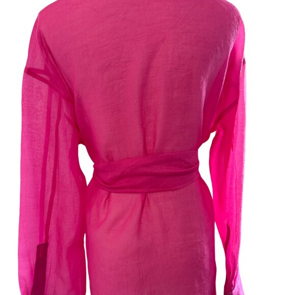 GREY LAB - Tunic Blouse Swim Cover Up - Sheer Pink - Small - Picture 6 of 8